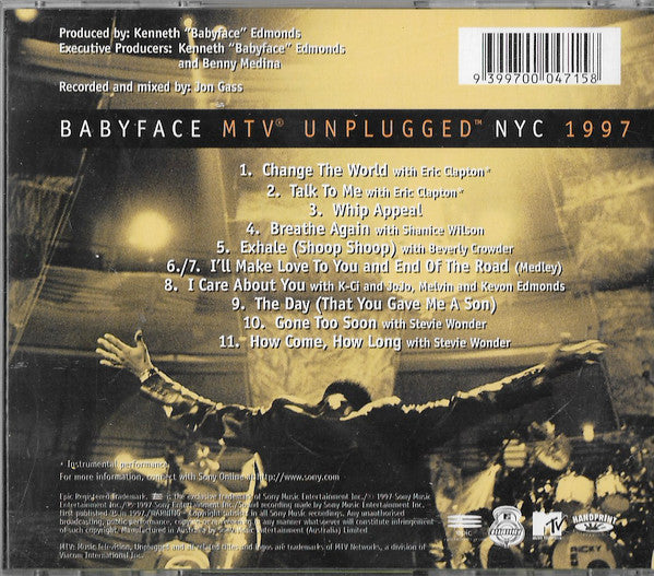 Babyface : MTV Unplugged NYC 1997 (CD, Album)