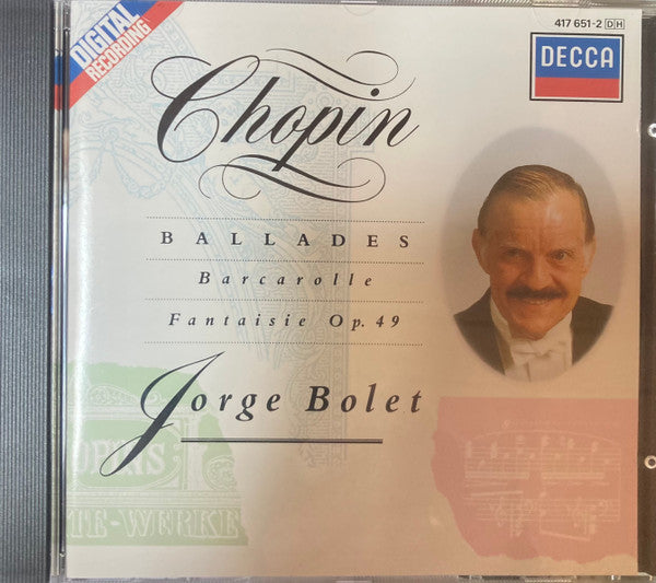 Frédéric Chopin - Jorge Bolet : Ballades / Barcarolle / Fantaisie Op. 49 (CD, Album)