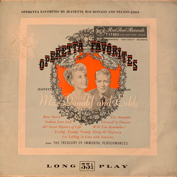 Jeanette MacDonald And Nelson Eddy, Nathaniel Shilkret : Operetta Favourites By Jeanette MacDonald And Nelson Eddy (10", Mono)