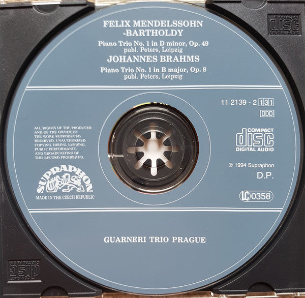 Felix Mendelssohn-Bartholdy, Johannes Brahms, Guarneri Trio Prague : Piano Trios (CD)