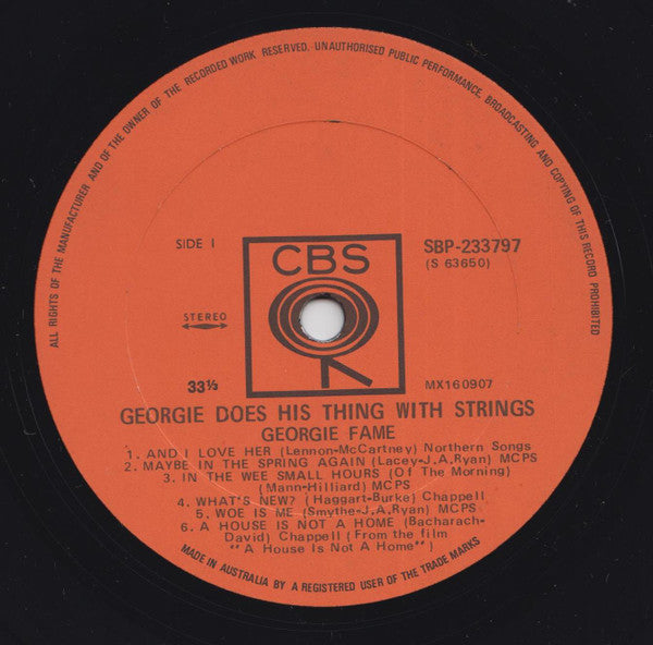 Georgie Fame : Georgie Does His Thing With Strings (LP, Album)