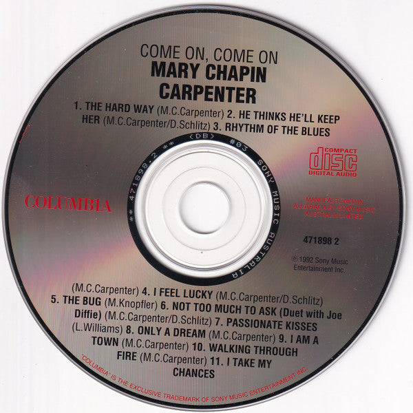 Mary Chapin Carpenter : Come On Come On (CD, Album, RP)