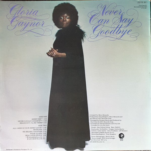 Gloria Gaynor : Never Can Say Goodbye (LP, P/Mixed, Col)