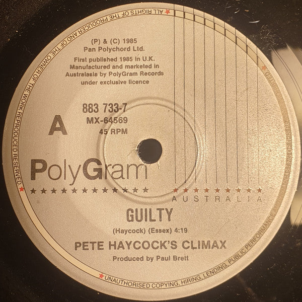 Pete Haycock's Climax : Guilty (7")