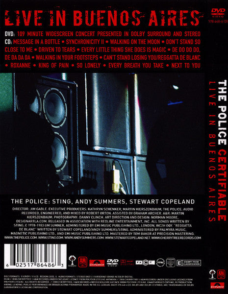 The Police : Certifiable (Live In Buenos Aires) (DVD, Enh + CD)