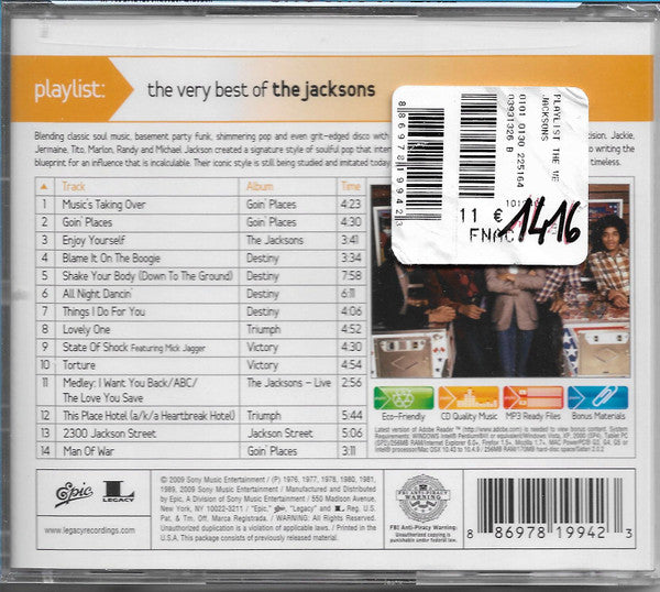 The Jacksons : Playlist: The Very Best Of The Jacksons (CD, Comp, Jew)
