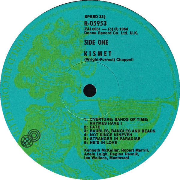 Adele Leigh * Robert Merrill * Mantovani & His Orchestra* : Kismet (LP, Album, Club)