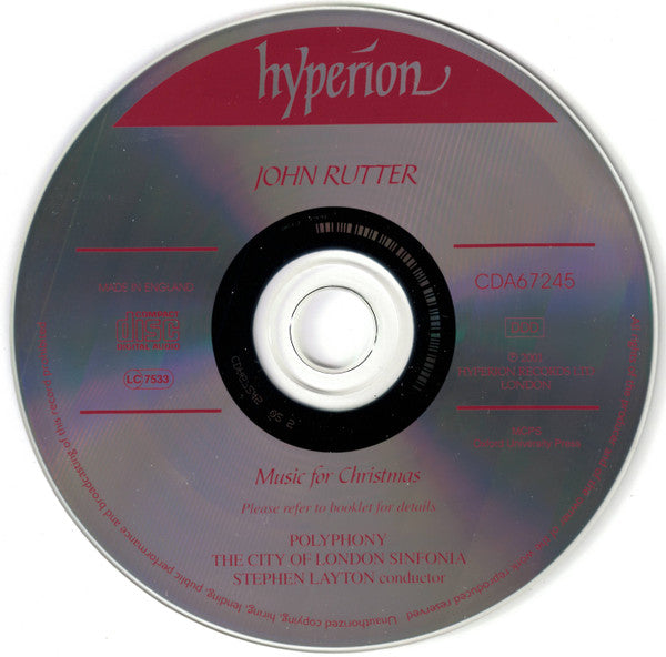 John Rutter / Polyphony, The City Of London Sinfonia*, Stephen Layton : Music For Christmas (CD, Album)