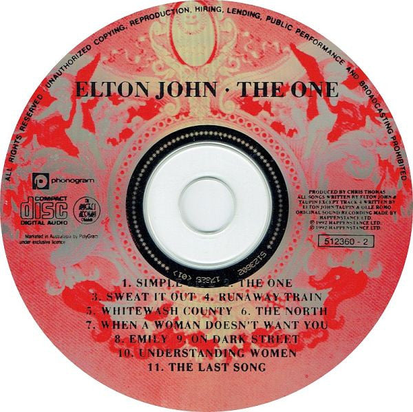 Elton John : The One (CD, Album)