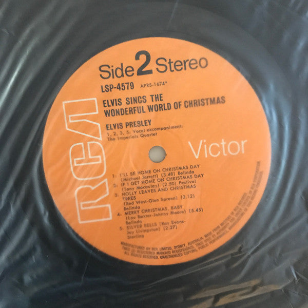 Elvis Presley : Elvis Sings The Wonderful World Of Christmas (LP, Album, Ora)