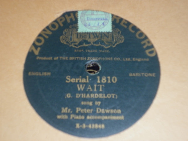 Peter Dawson : In God's Own Keeping / Wait (Shellac, 10")