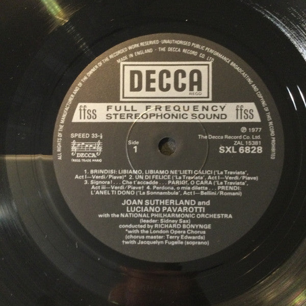 Luciano Pavarotti, Joan Sutherland, Richard Bonynge, National Philharmonic Orchestra : Sutherland Pavarotti Operatic Duets (LP)