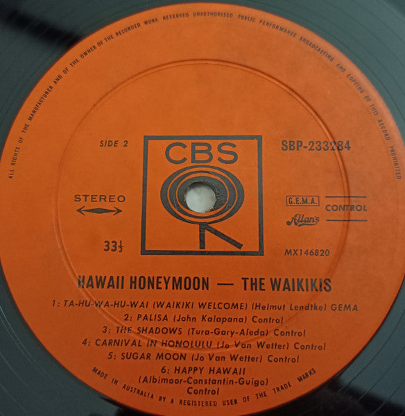 The Waikiki's : Hawaii Honeymoon (LP)