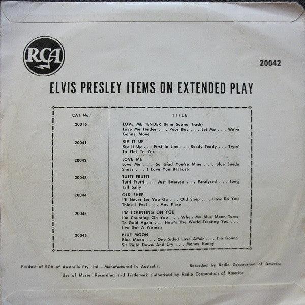 Elvis Presley : Love Me (7", EP)