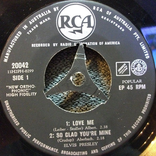 Elvis Presley : Love Me (7", EP)