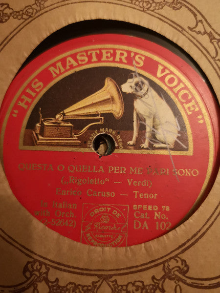 Enrico Caruso : Questa O Quella Per Me Pari Sono / Di Tu Se Fedele (Shellac, 10")