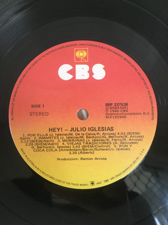 Julio Iglesias : Hey! (LP, Album, Gat)
