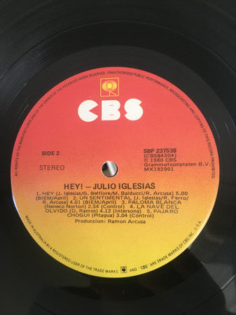 Julio Iglesias : Hey! (LP, Album, Gat)