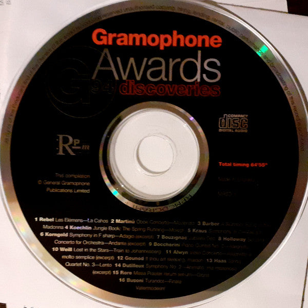 Various : Gramophone Awards G94 Discoveries (CD, Comp, Smplr)