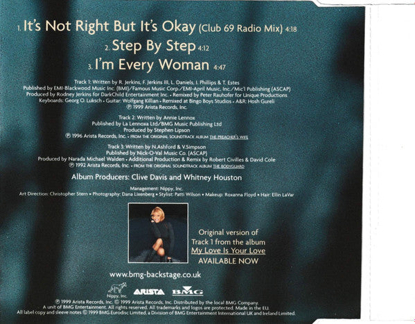 Whitney Houston : It's Not Right But It's Okay (CD, Single, CD2)