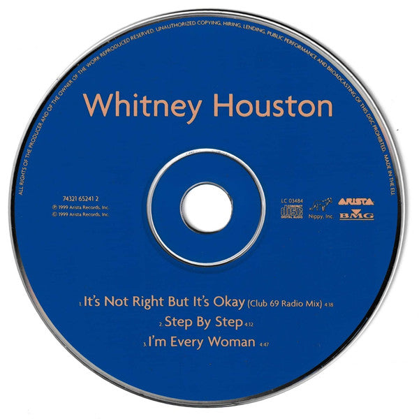 Whitney Houston : It's Not Right But It's Okay (CD, Single, CD2)
