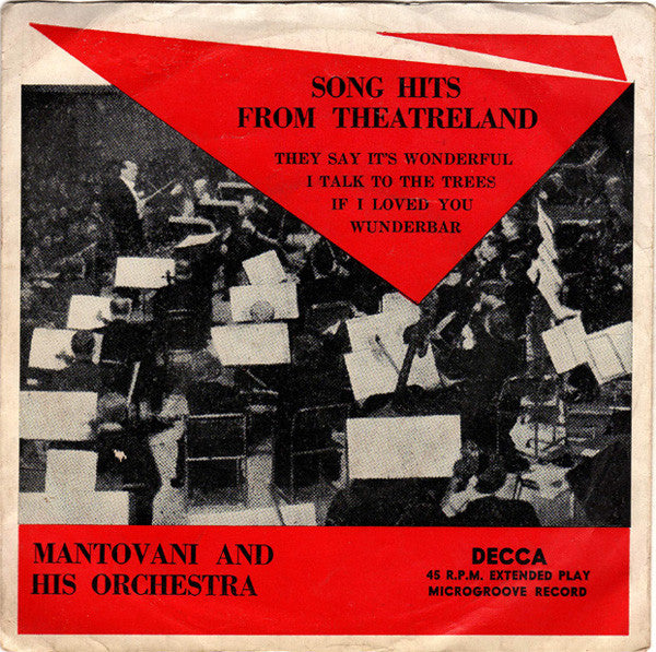 Mantovani And His Orchestra : Song Hits From Theatreland (7", EP)