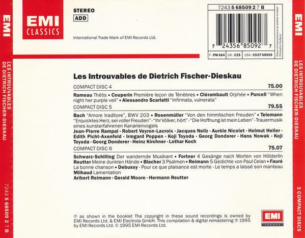 Dietrich Fischer-Dieskau : Les Introuvables De Dietrich Fischer-Dieskau (6xCD, Album, Mono + Box, Comp)