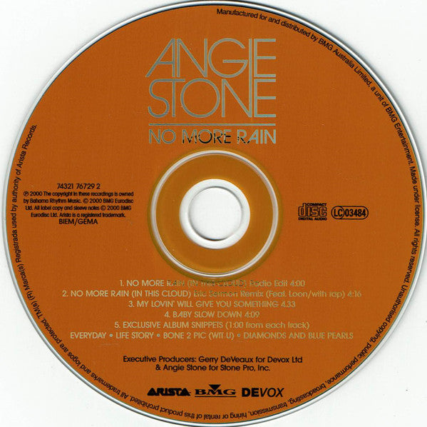 Angie Stone : No More Rain (CD, Single)
