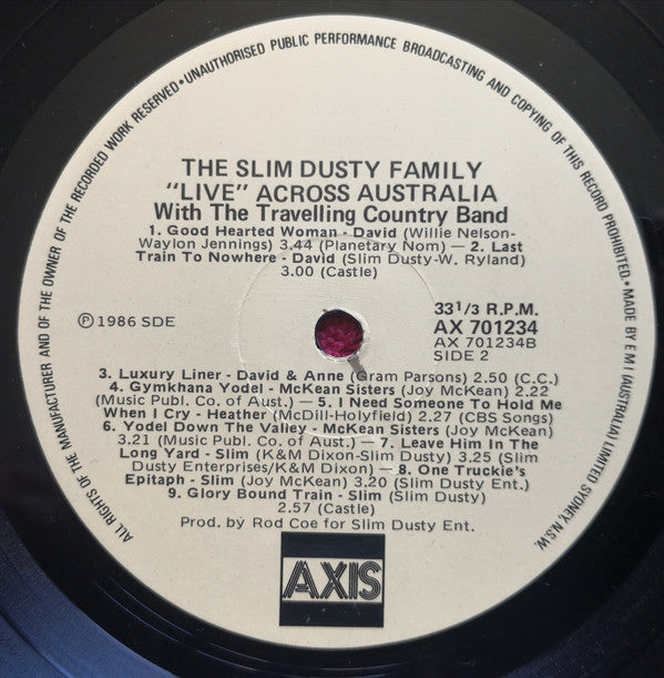 The Slim Dusty Family : Live Across Australia (LP)