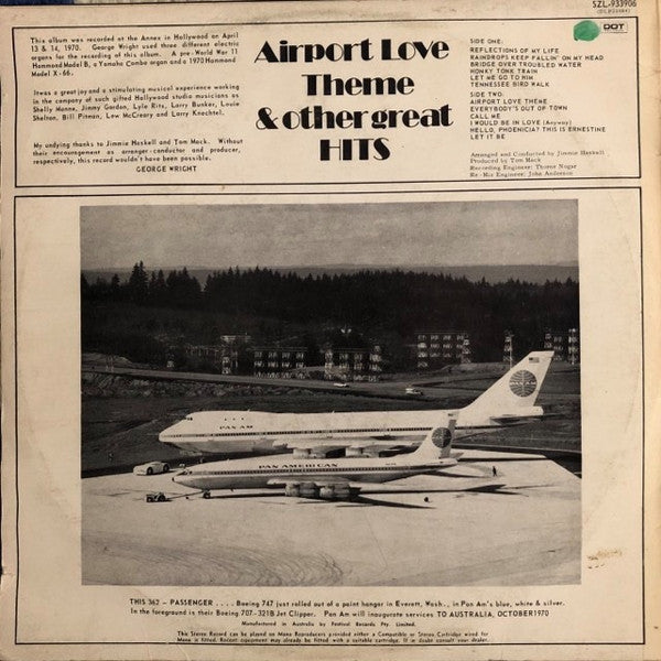 George Wright (2) : Airport Love Theme And Other Great Hits (LP, Album)