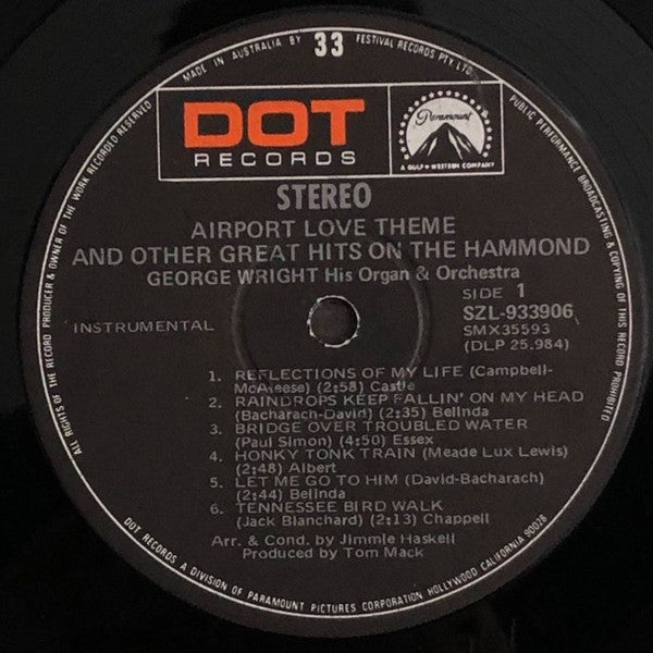 George Wright (2) : Airport Love Theme And Other Great Hits (LP, Album)