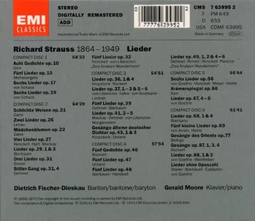 R. Strauss* – Dietrich Fischer-Dieskau, Gerald Moore : Lieder (6xCD, RM + Box, Comp)
