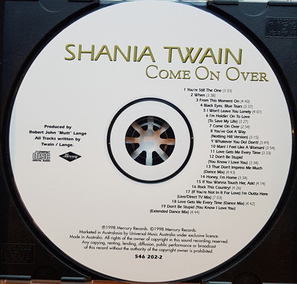 Shania Twain : Come On Over (CD, Album, RP, S/Edition, PMI)