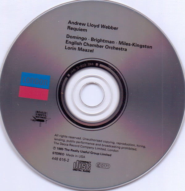 Andrew Lloyd Webber - Placido Domingo, Sarah Brightman, Lorin Maazel : Requiem (CD, Album, RE)