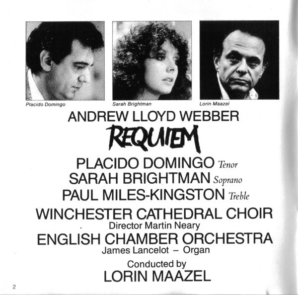 Andrew Lloyd Webber - Placido Domingo, Sarah Brightman, Lorin Maazel : Requiem (CD, Album, RE)