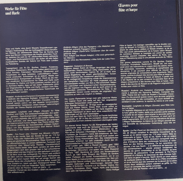 Peter-Lukas Graf, Ursula Holliger : Werke Für Flöte Und Harfe (LP, RE, Gat)
