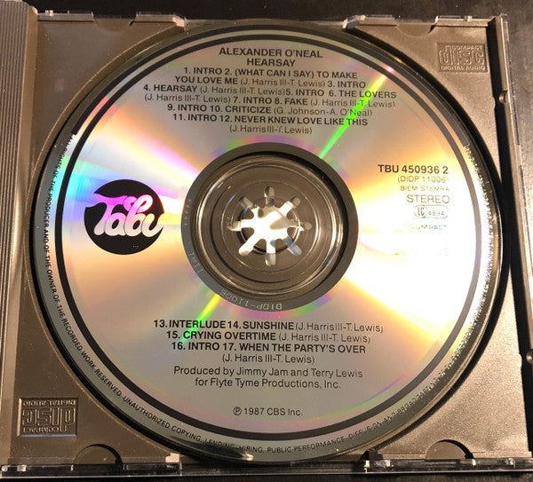 Alexander O'Neal : Hearsay (CD, Album, CSR)