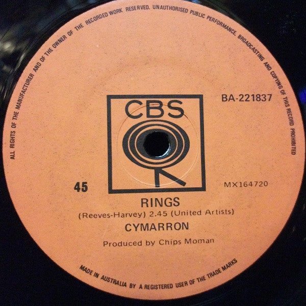 Cymarron : Rings  (7", Single)