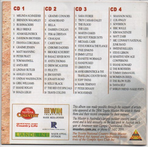 Various : Toyota Muster Rural Aid Appeal (4xCD, Comp)