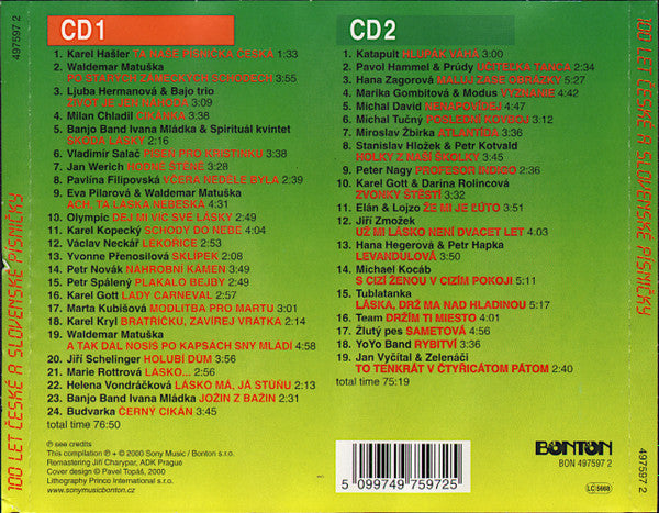 Various : 100 Let České A Slovenské Písničky (2xCD, Comp, RM)