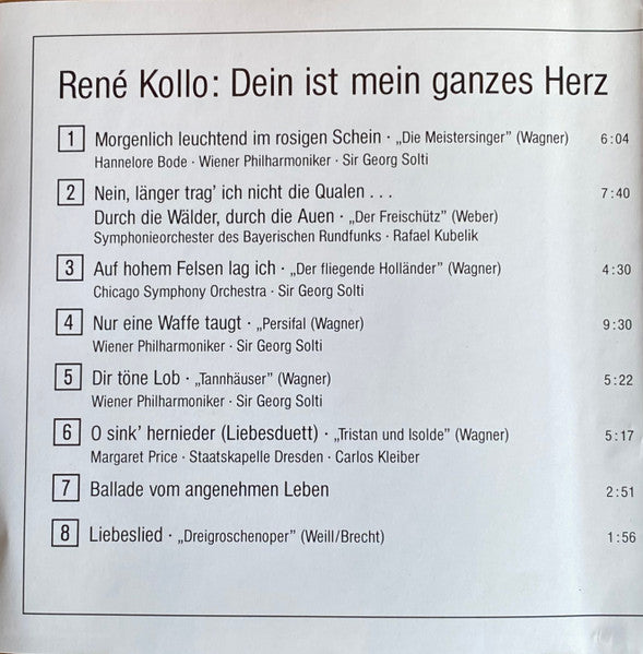 René Kollo : Dein Ist Mein Ganzes Herz (CD, Comp)