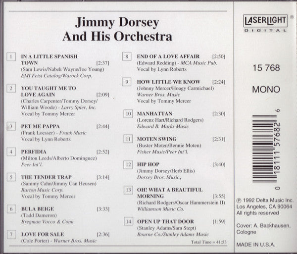 Jimmy Dorsey & His Orchestra* : Perfidia (CD, Comp, Mono)