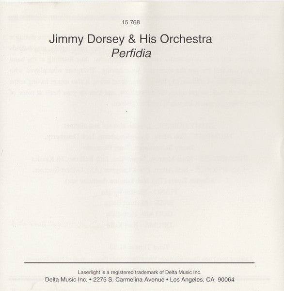 Jimmy Dorsey & His Orchestra* : Perfidia (CD, Comp, Mono)