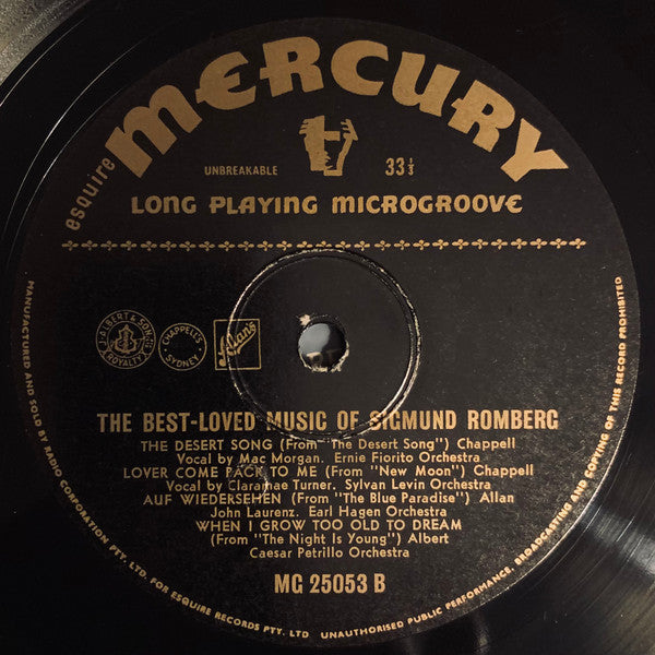 Sigmund Romberg : The Best-Loved Music Of Sigmund Romberg (10", Comp, Mono)