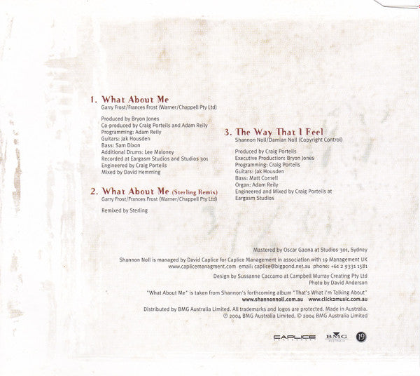 Shannon Noll : What About Me (CD, Single)