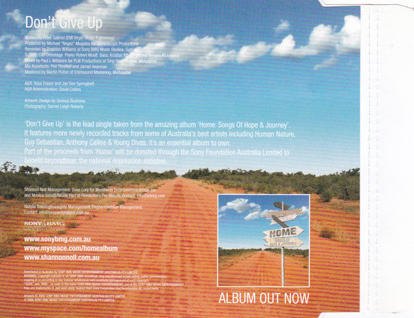 Shannon Noll & Natalie Bassingthwaighte : Don't Give Up (CD, Single)