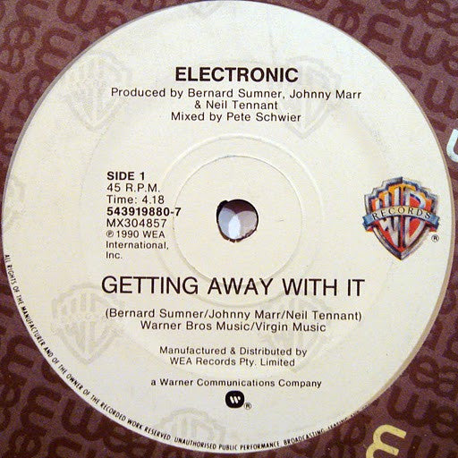 Electronic : Getting Away With It (7", Single)