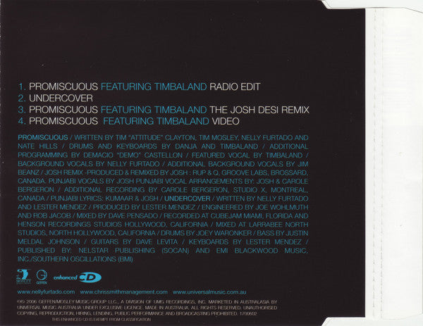 Nelly Furtado : Promiscuous (CD, Single, Enh)