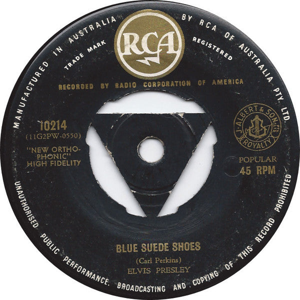 Elvis Presley : Blue Suede Shoes (7", Single)