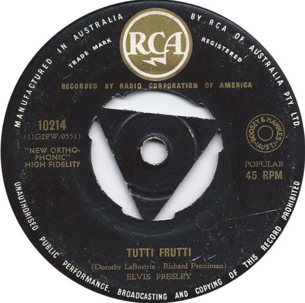 Elvis Presley : Blue Suede Shoes (7", Single)
